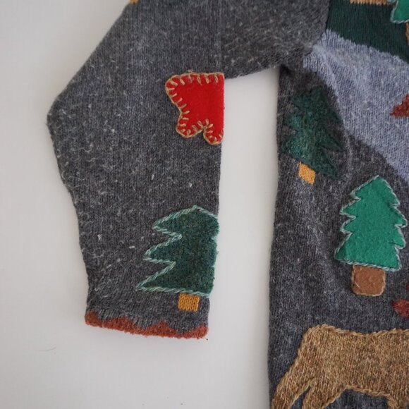 Vintage Northern Isles Cabin Scene Sweater Cabincore Outdoors Grandmacore M - Picture 9 of 10